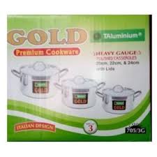 TOWER GOLD 3 SET ALLUMINIUM POT